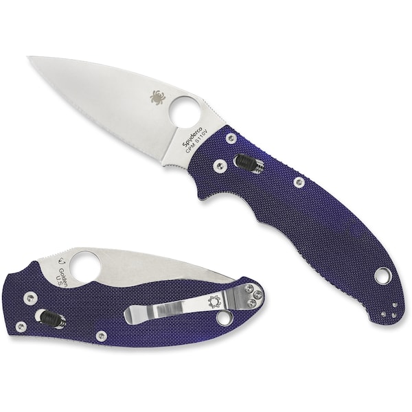 Spyderco 2024 Spyderco Manix 2 G-10 Dark Blue Cpm S110V Plain SPY-C101GPDBL2 - main